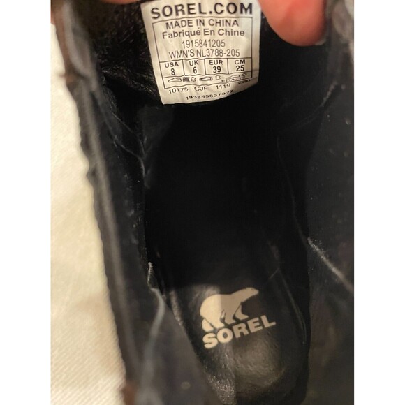 Sorel Joan Uptown Wedge Boots Women's 8 Brown Leather Lug Chelsea Ankle Booties - Picture 4 of 6